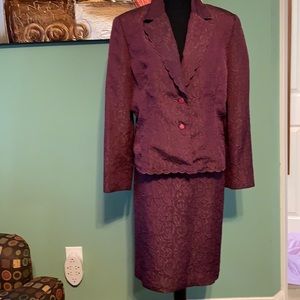 Morgan Miller Skirt Suit, Burgundy, Size 14